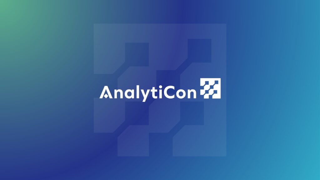 analyticon.ai logo on a gradient background.